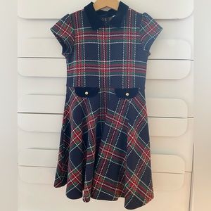 Janie and Jack navy blue plaid dress.
